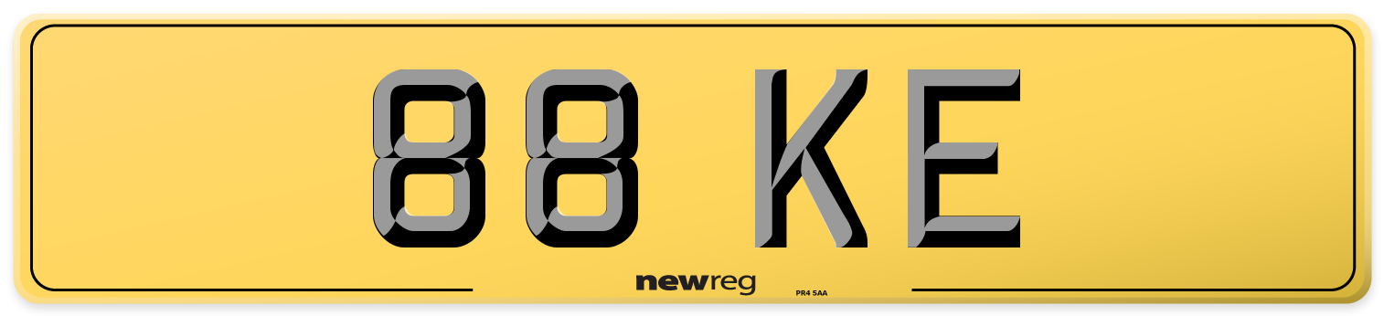 88 KE Rear Number Plate