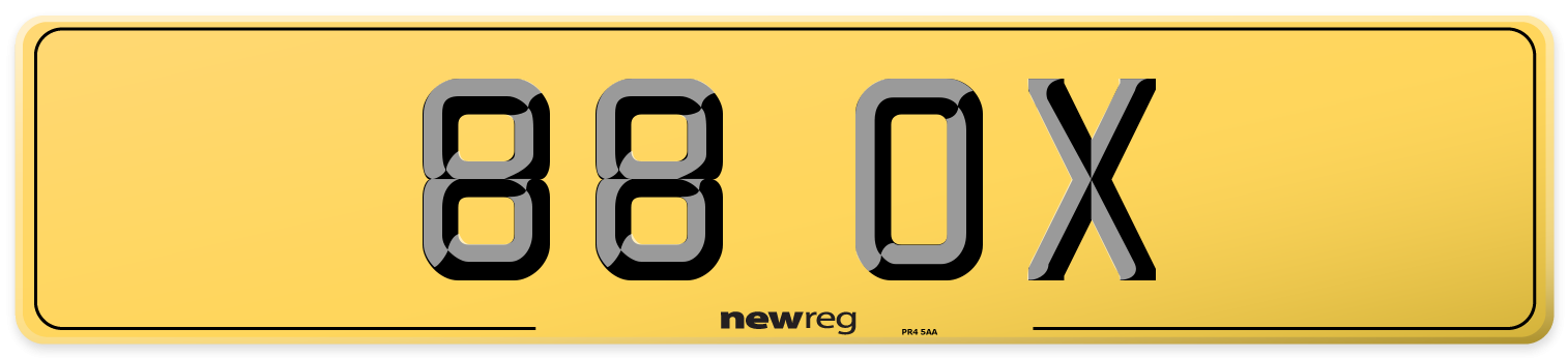 88 OX Rear Number Plate