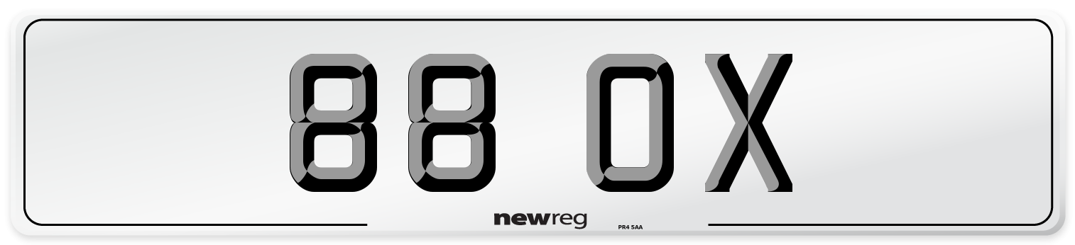 88 OX Front Number Plate