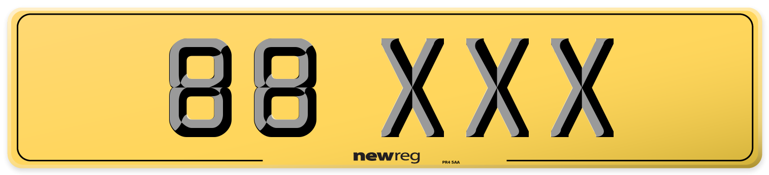 88 XXX Rear Number Plate