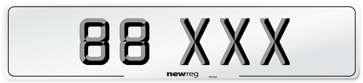 88 XXX Front Number Plate