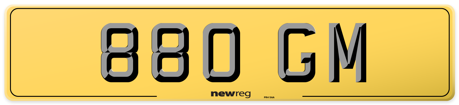 880 GM Rear Number Plate
