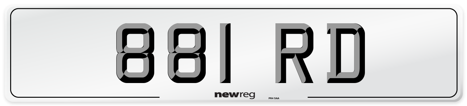881 RD Front Number Plate