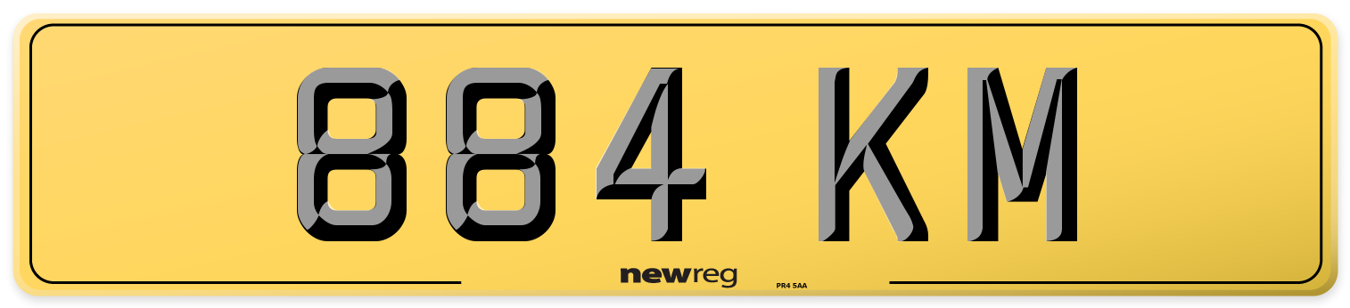 884 KM Rear Number Plate