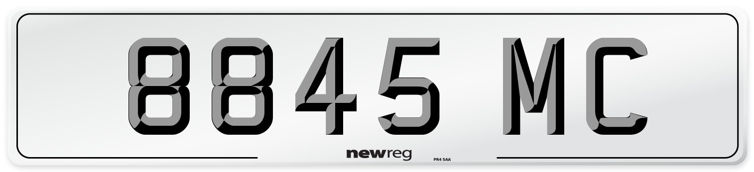 8845 MC Front Number Plate