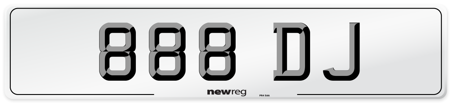 888 DJ Front Number Plate