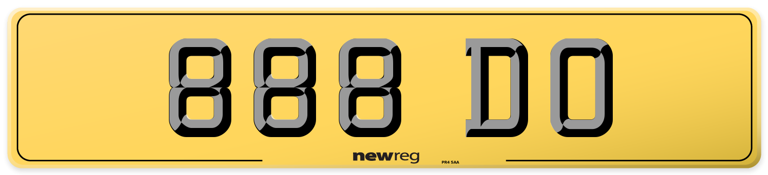888 DO Rear Number Plate