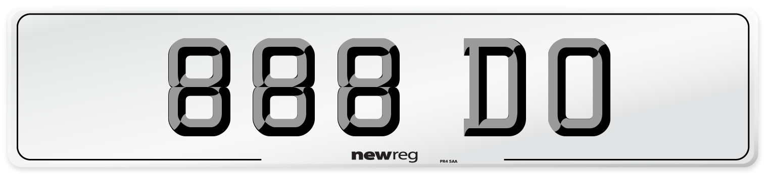 888 DO Front Number Plate