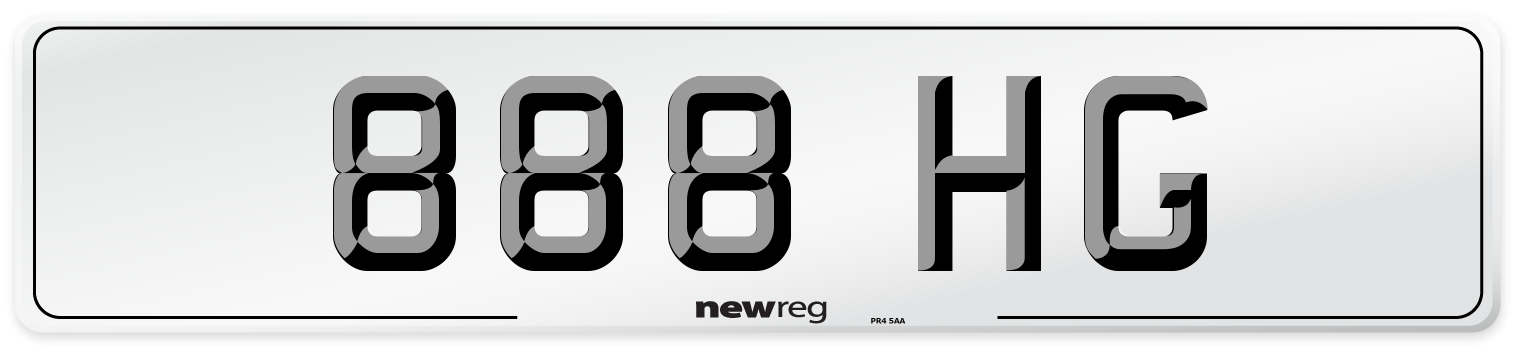888 HG Front Number Plate