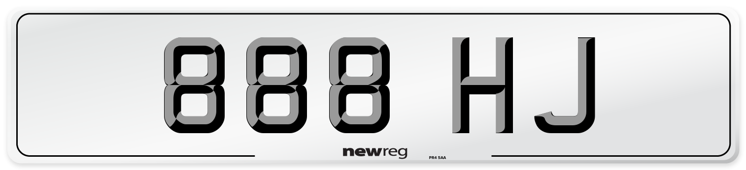 888 HJ Front Number Plate