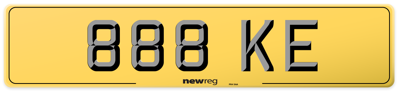 888 KE Rear Number Plate