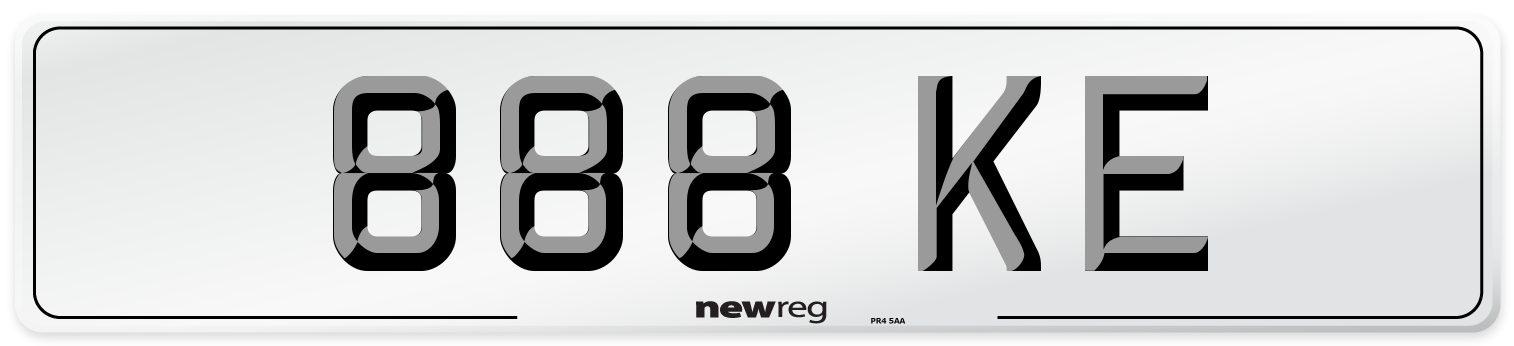 888 KE Front Number Plate