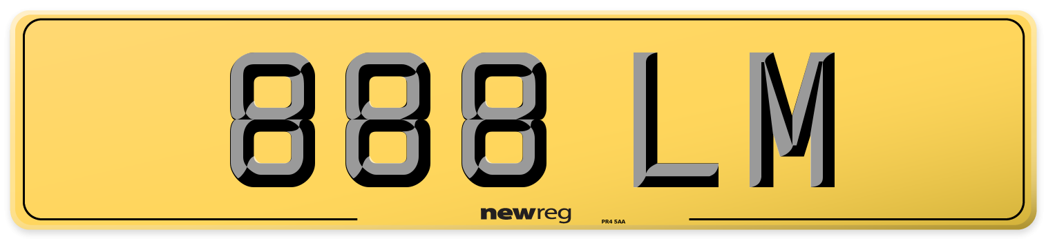 888 LM Rear Number Plate