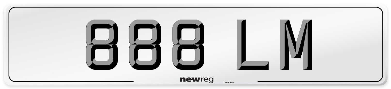 888 LM Front Number Plate