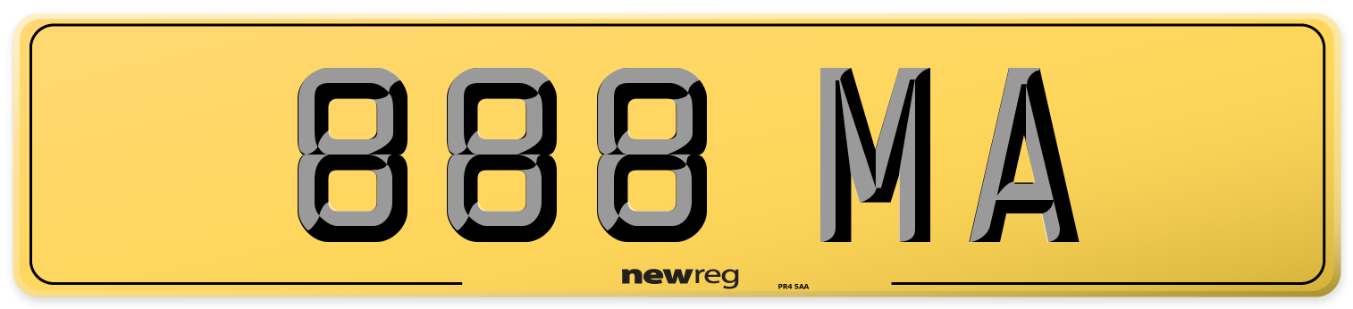 888 MA Rear Number Plate