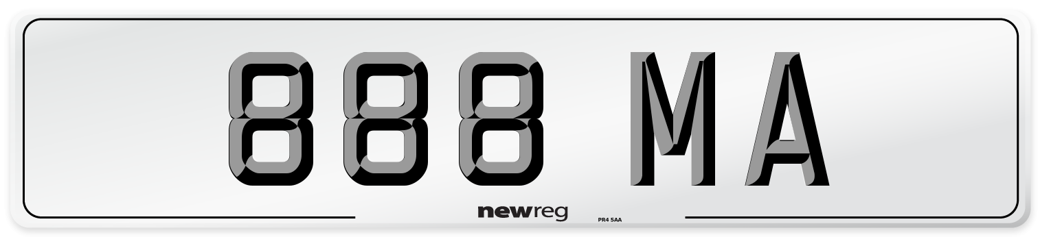 888 MA Front Number Plate