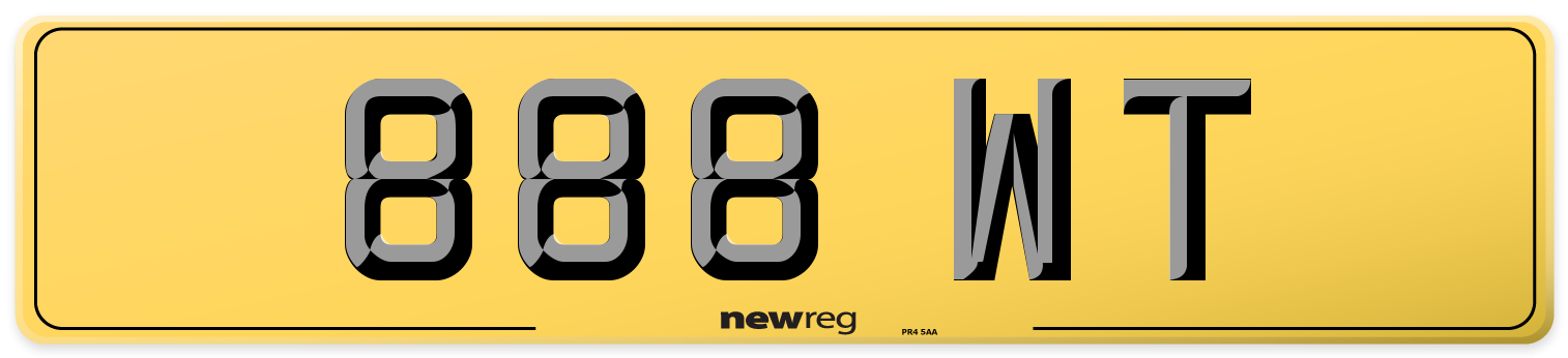 888 WT Rear Number Plate