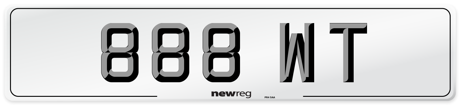 888 WT Front Number Plate