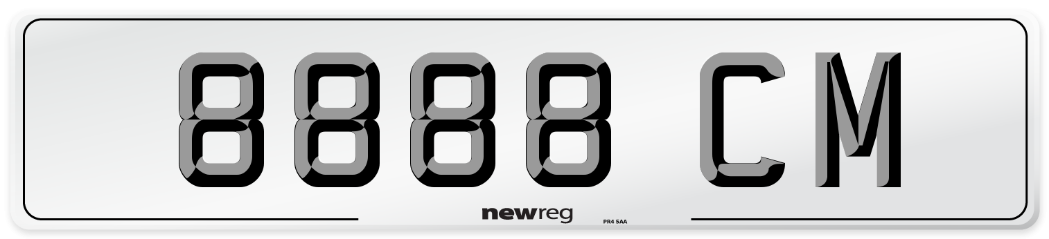 8888 CM Front Number Plate