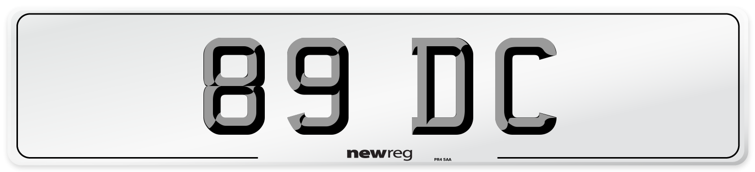 89 DC Front Number Plate