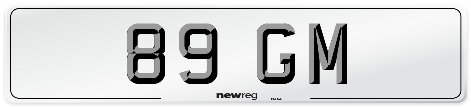 89 GM Front Number Plate