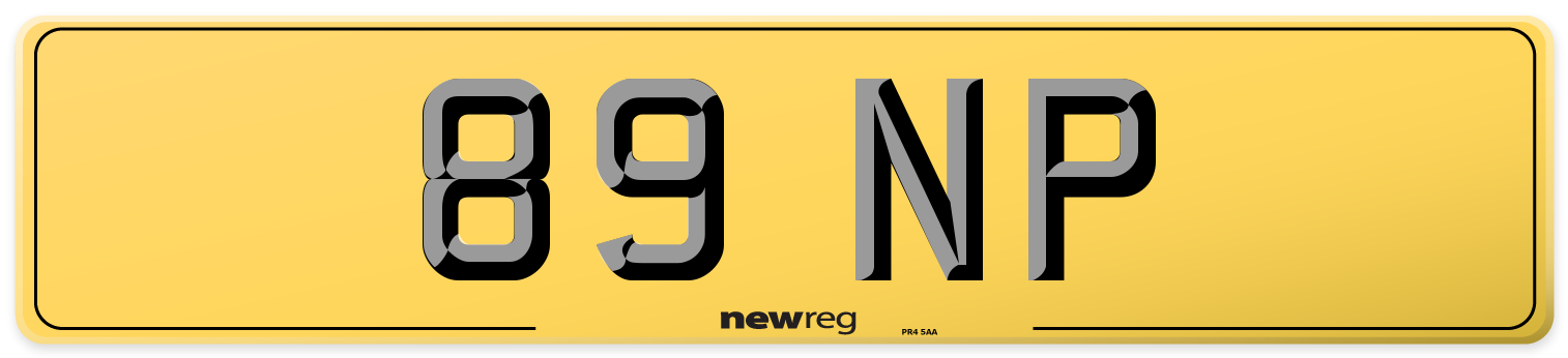 89 NP Rear Number Plate