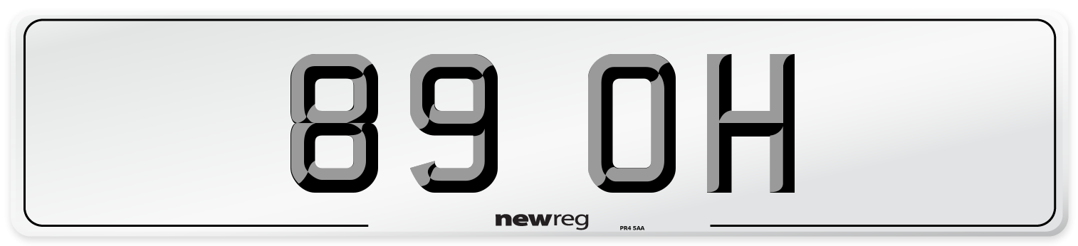 89 OH Front Number Plate