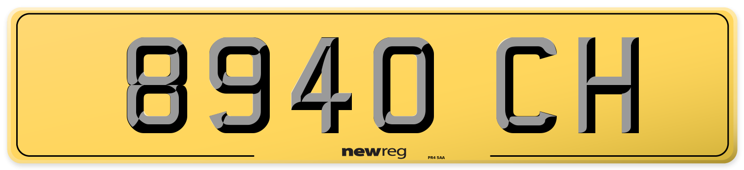 8940 CH Rear Number Plate