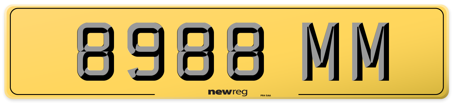8988 MM Rear Number Plate