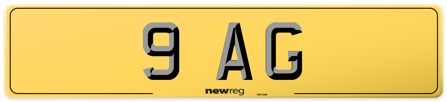 9 AG Rear Number Plate