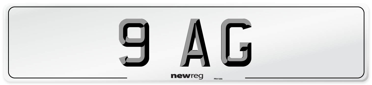 9 AG Front Number Plate