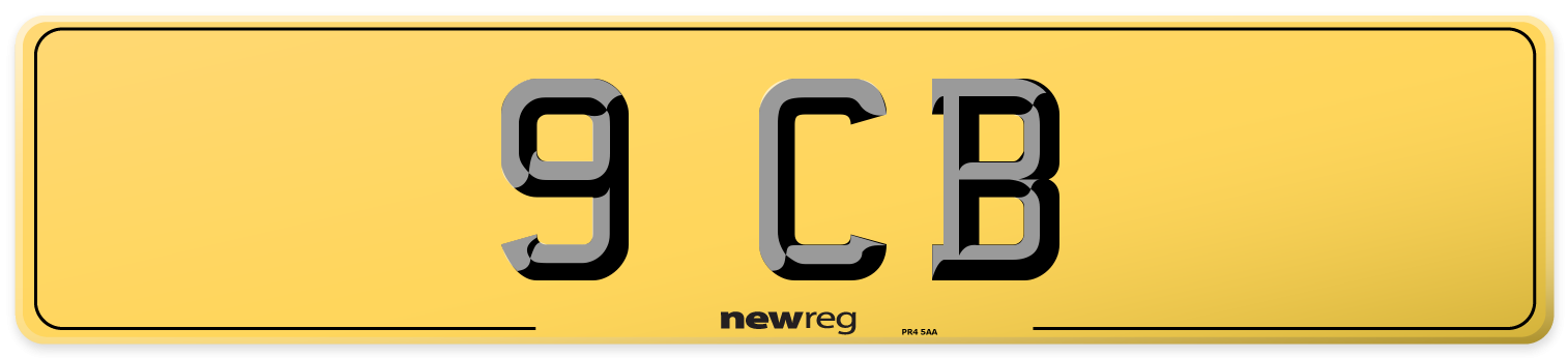 9 CB Rear Number Plate