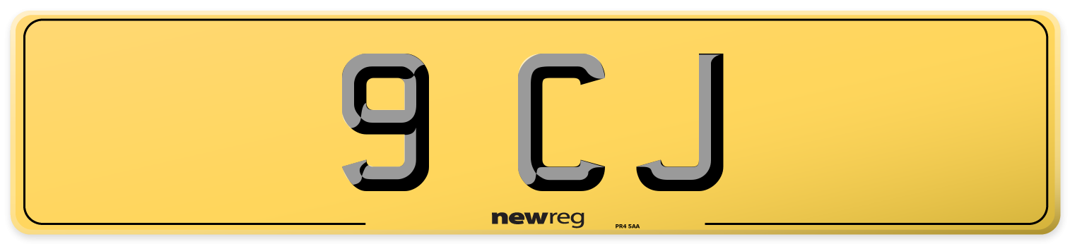 9 CJ Rear Number Plate