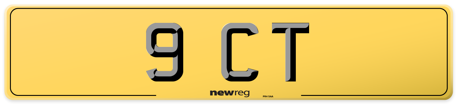 9 CT Rear Number Plate