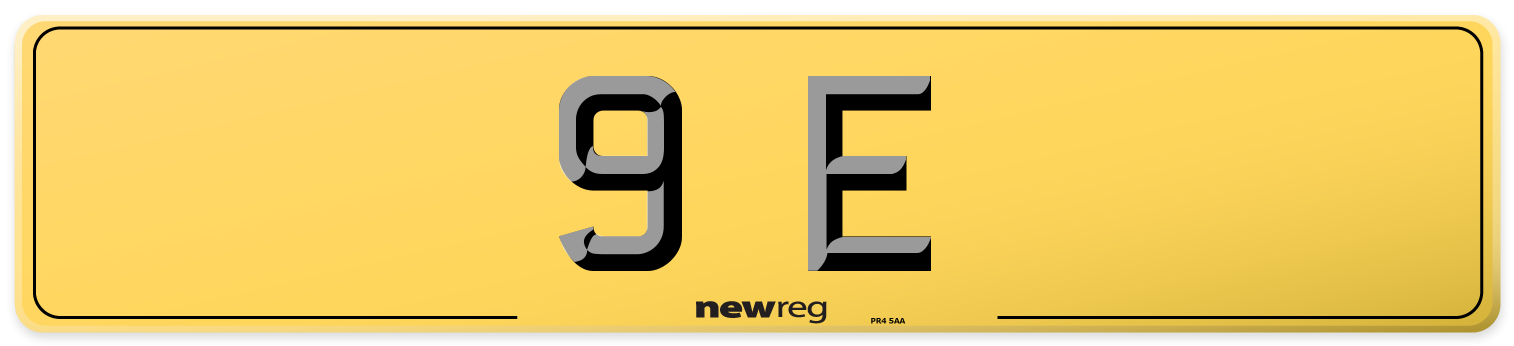 9 E Rear Number Plate