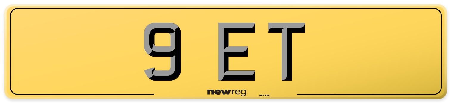 9 ET Rear Number Plate