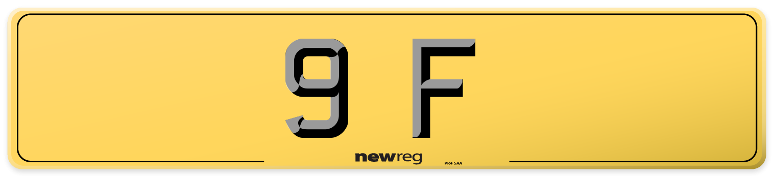 9 F Rear Number Plate