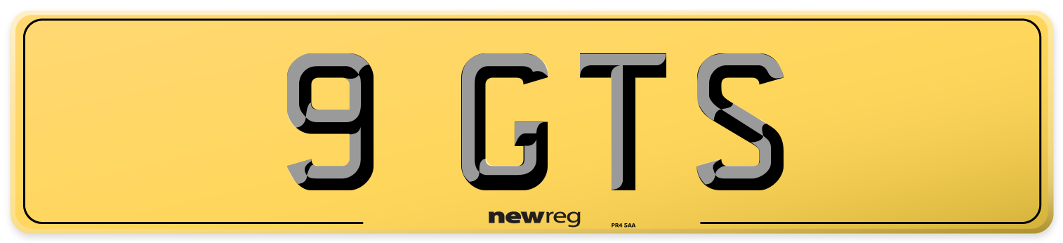 9 GTS Rear Number Plate