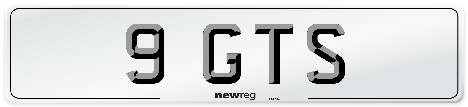 9 GTS Front Number Plate