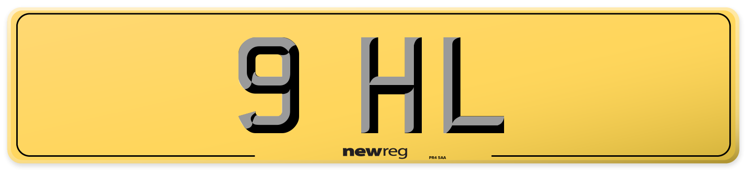 9 HL Rear Number Plate