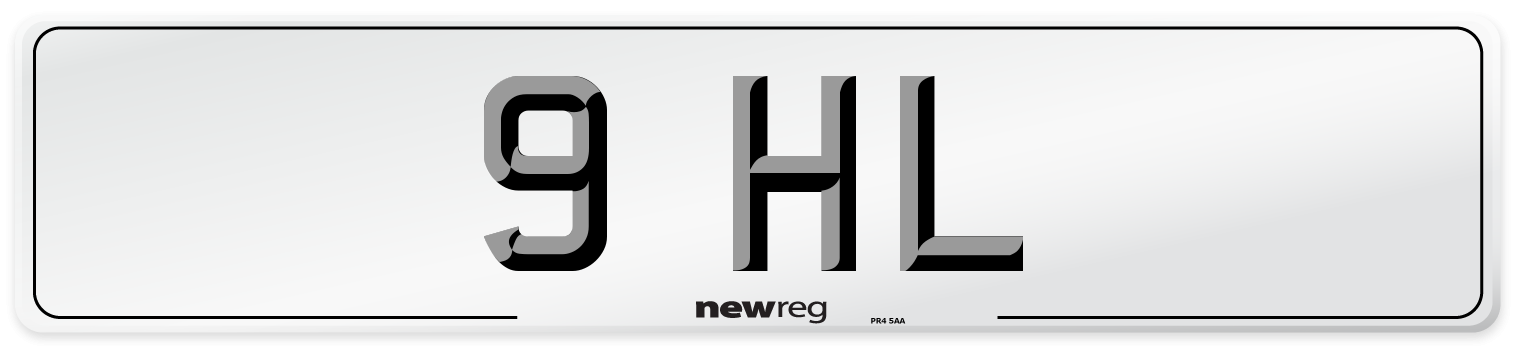 9 HL Front Number Plate