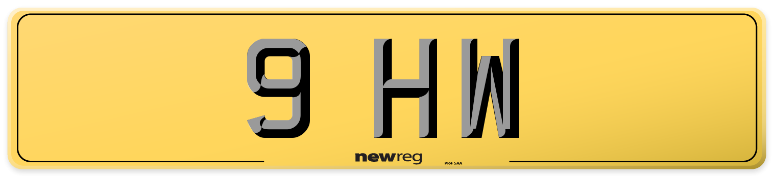 9 HW Rear Number Plate