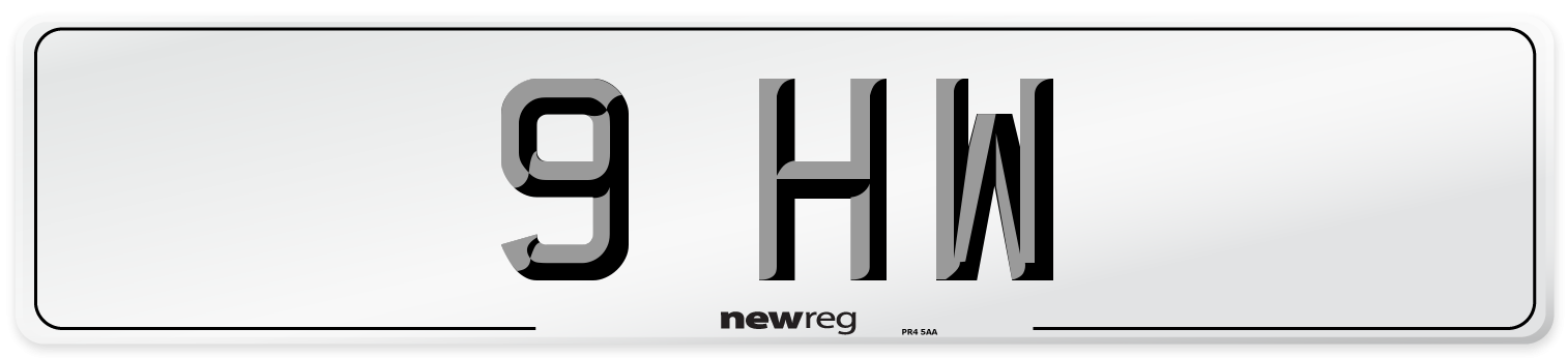 9 HW Front Number Plate