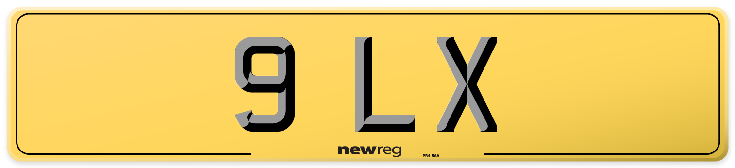 9 LX Rear Number Plate
