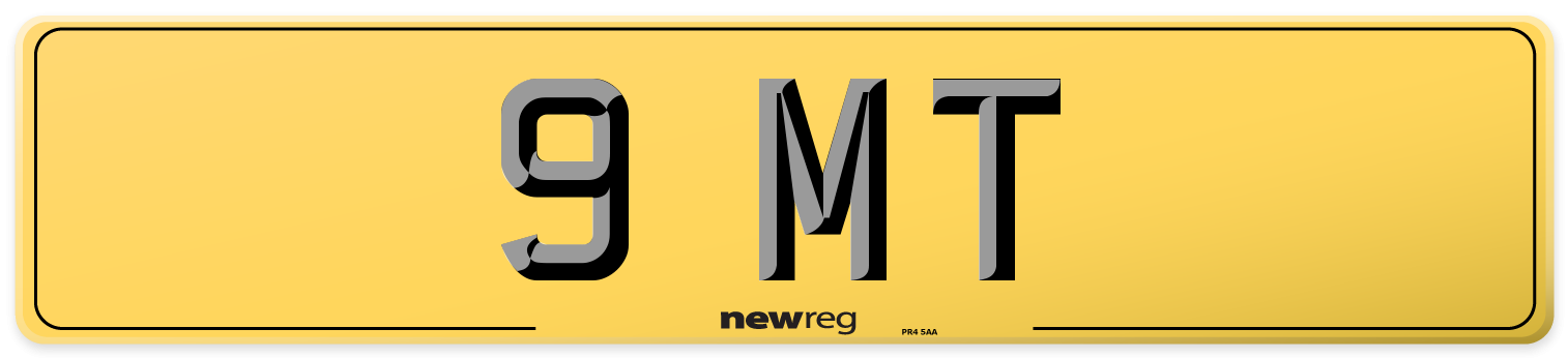 9 MT Rear Number Plate