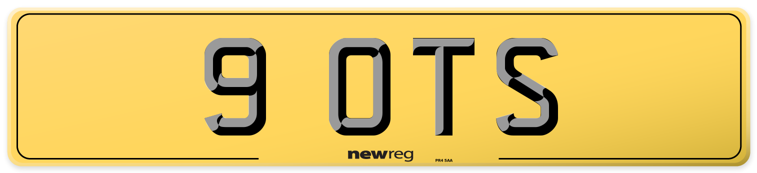 9 OTS Rear Number Plate