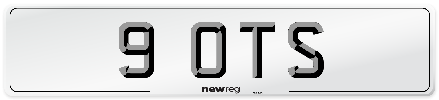 9 OTS Front Number Plate