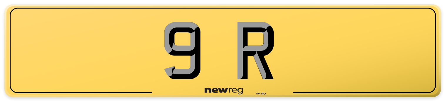 9 R Rear Number Plate