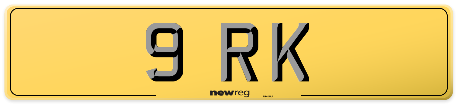 9 RK Rear Number Plate