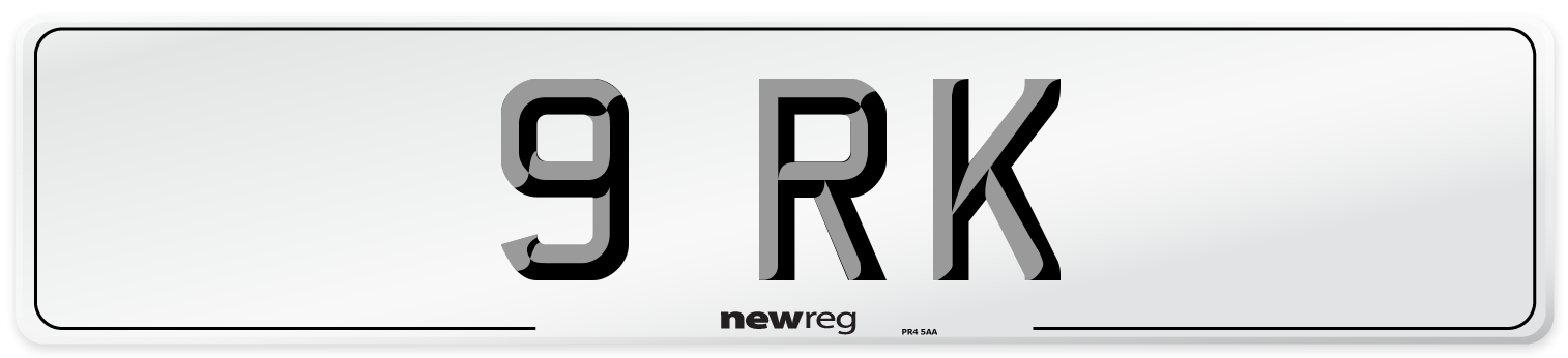 9 RK Front Number Plate